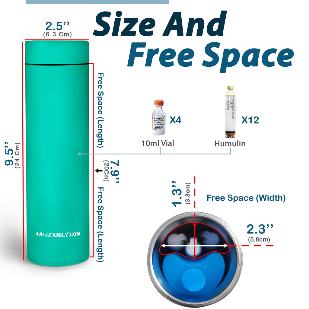 Nomad PRO - Portable Medication Cooler - 4AllFamily Australia - Green Colour - Storage space for insulin pens and vials 
