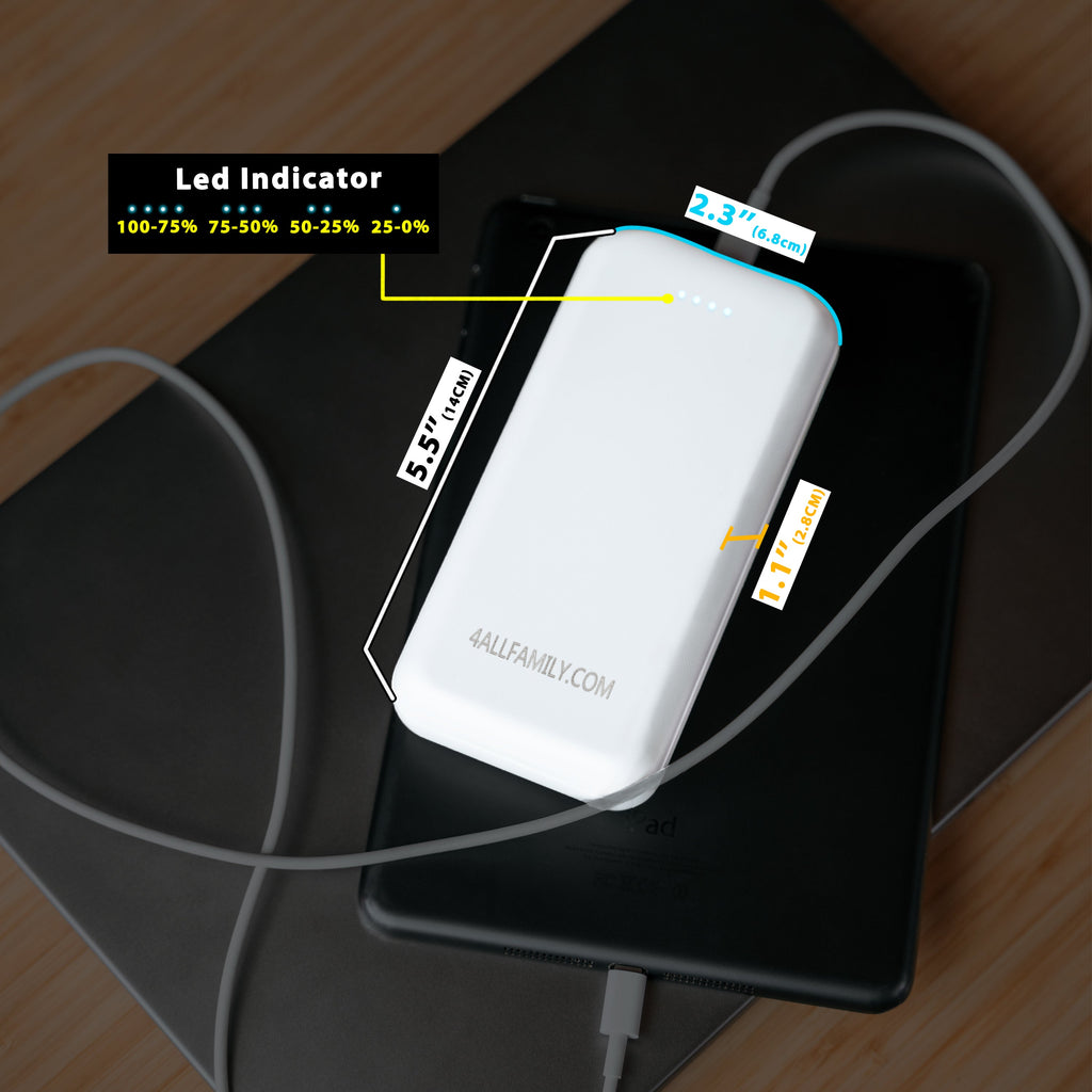 4AllFamily - 20000 mAh Power Bank for Powered Insulin Travel Coolers and Medicine Fridges - Dimensions